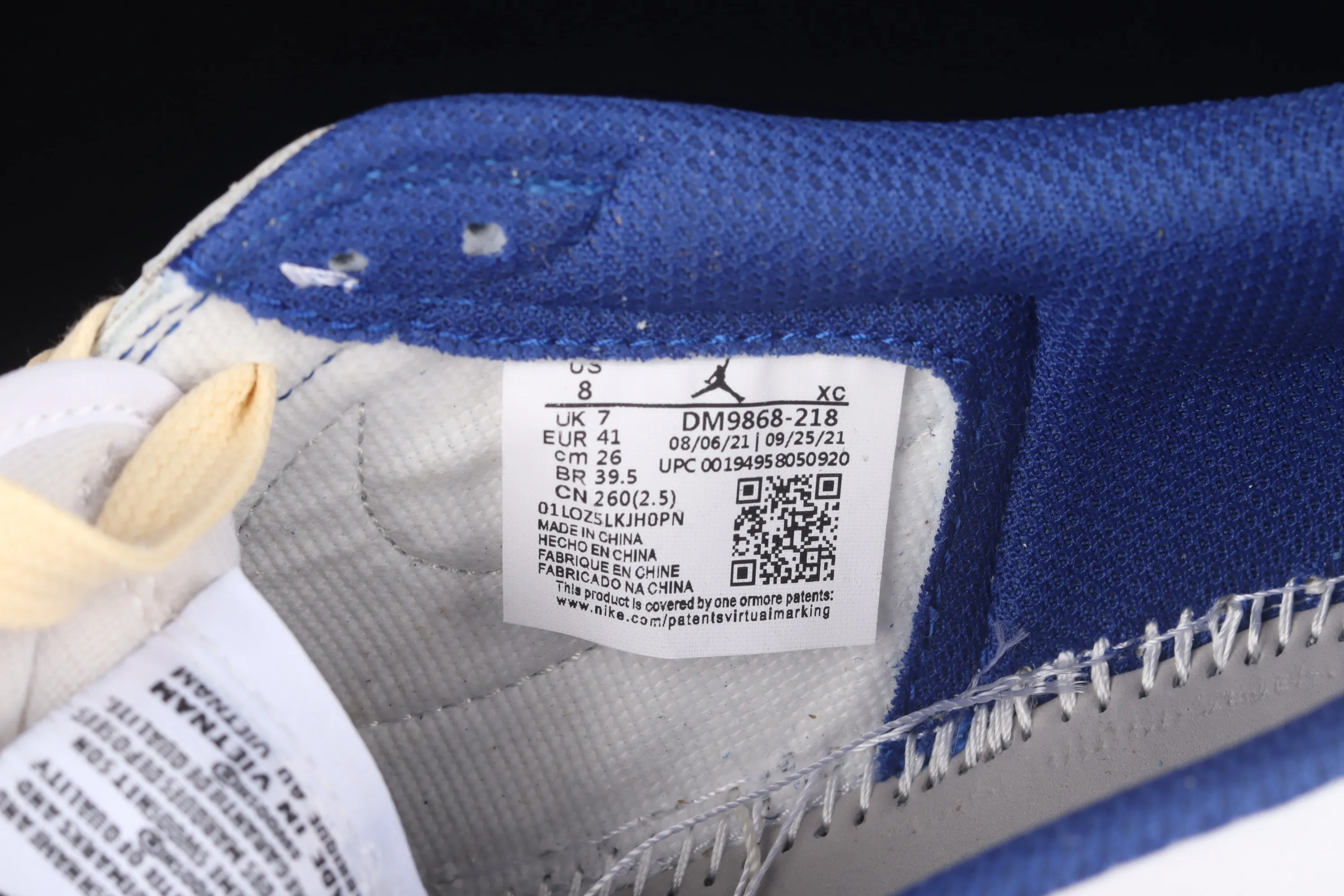 All categories Air Jordan Jordan series basketball shoes Air Jordan 1 Low Travis Scott x Air Jordan 1 Low AJ1 Joe 1 white and blue inverted low-top cultural sneakers DM9868-218